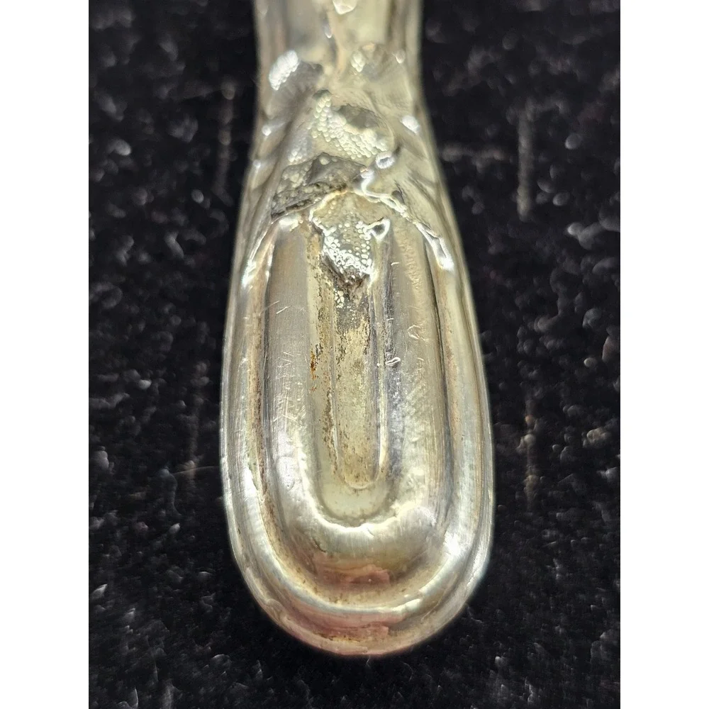 Butter Spreader Sterling Silver Handle Floral Art Nouveau Antique Silver